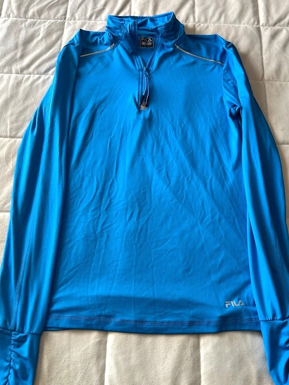 Fila Women'Small Blue Quarter-Zip Long Sleeve Size Small athletic wear